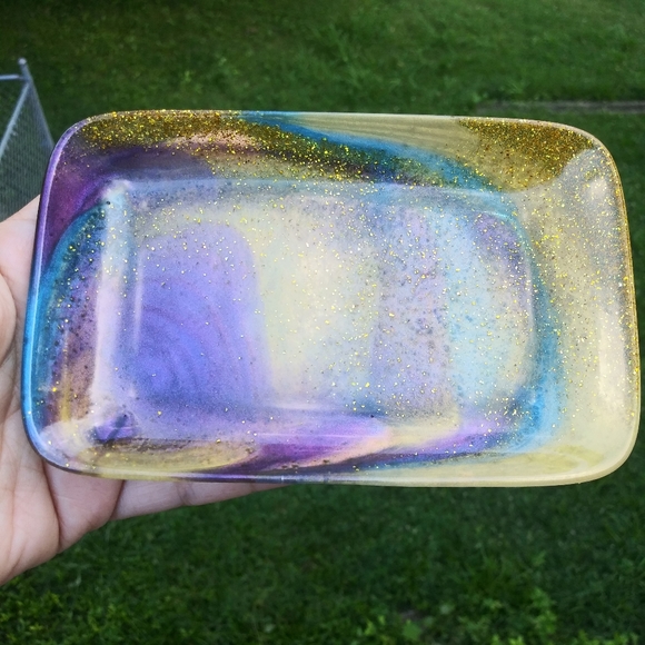 Hand Crafted Other - ✨SOLD✨Soap Dish Tray Resin Art Cute Mermaid Sparkly Beautiful Handmade Cute